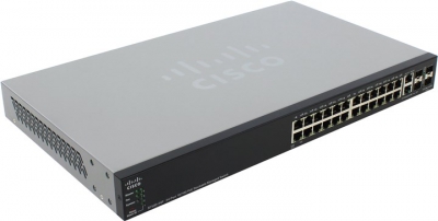  Cisco <SF500-24P-K9-G5>  (24UTP 10/100Mbps PoE + 2Combo 1000BASE-T/SFP + 2SFP)  