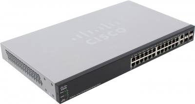  Cisco <SF500-24-K9-G5>  (24UTP 10/100Mbps + 2Combo 1000BASE-T/SFP  +  2SFP)  