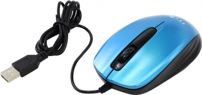  OKLICK Optical Mouse <195M> <Black&Blue>  (RTL) USB  3btn+Roll  <953460>  