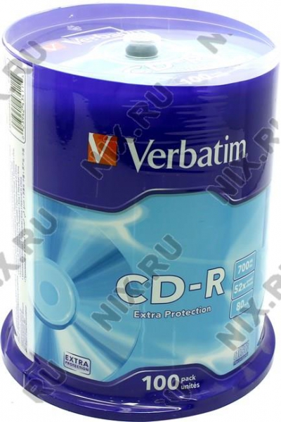 CD-R Verbatim   700Mb 52x sp. <.100 >     <43411/43430>  