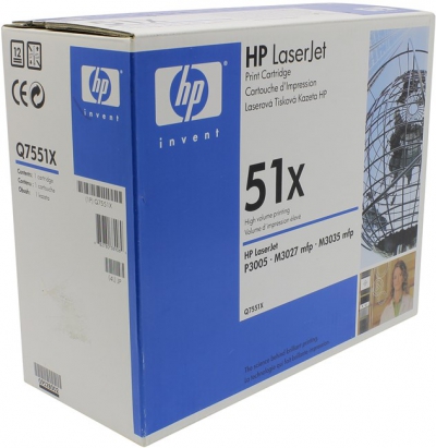   HP Q7551X (51X) BLACK   HP LJ P3005, M3027mfp, M3035mfp  (  )  
