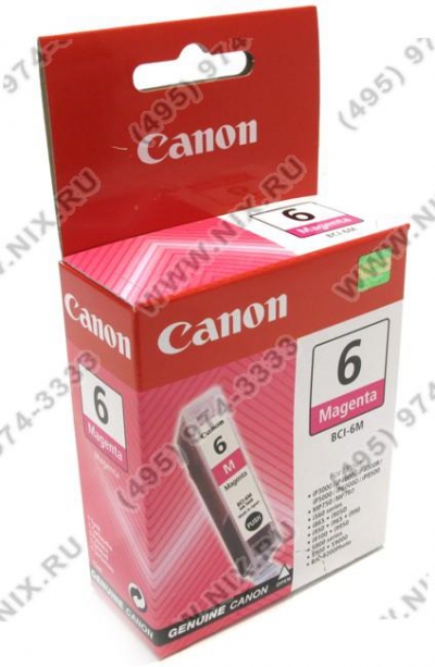   Canon BCI-6M Magenta  i865/905D/9100/965/990/9950, PIXMA MP750/760/780/iP3000/4000/5000/6000D/8500  
