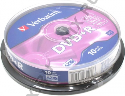 DVD+R Disc Verbatim   4.7Gb  16x  <. 10 >     <43498>  