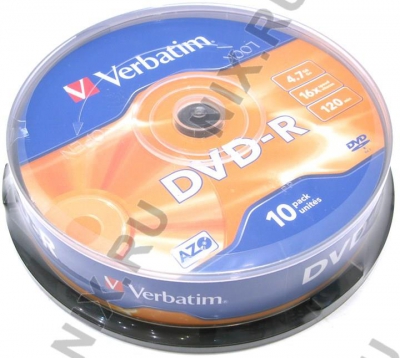  DVD-R Disc Verbatim   4.7Gb  16x  <. 10  >     <43523>  