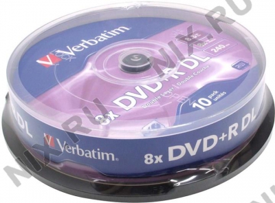  DVD+R Disc Verbatim   8.5Gb  8x  <. 10 > Double  Layer,     <43666>  
