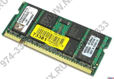  Kingston <KVR800D2S6/2G> DDR2 SODIMM  2Gb <PC2-6400> 1.8v 200-pin  (for  NoteBook)  