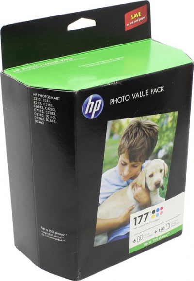  HP SD411HE (Q7967HE)Photo Value Pack( HP 177-6+Adv. Photo  Paper,150  .,10x15,.,250/2)  