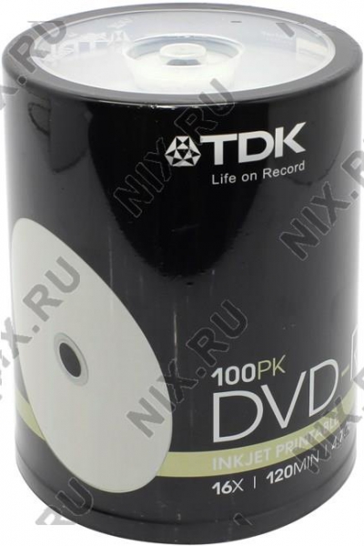  DVD-R Disc TDK   4.7Gb  16x  <. 100 >   ,  printable  
