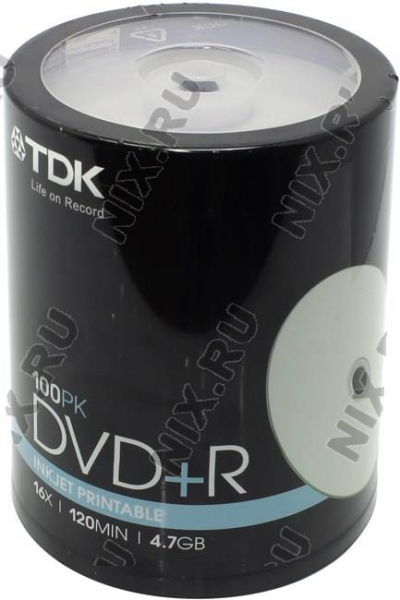  DVD+R Disc TDK   4.7Gb  16x  <. 100 >   ,  printable  