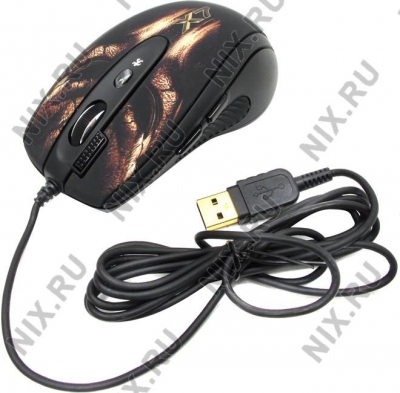  A4Tech Game Laser Mouse  <XL-750BH-Black-Brown> (3600dpi)  (RTL)USB  7btn+Roll  