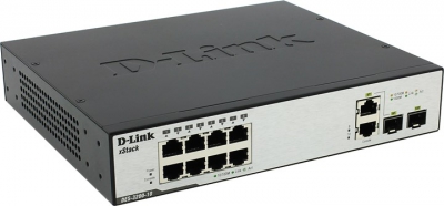  D-Link <DES-3200-10> Switch 10 port (8UTP 10/100Mbps +  2Combo  1000BASE-T/SFP)  