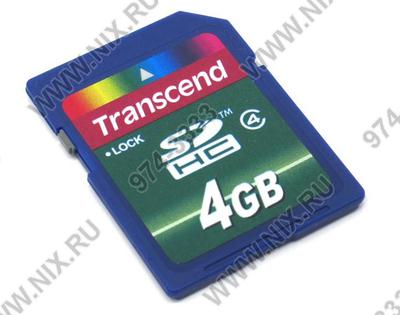  Transcend <TS4GSDHC4> SDHC MemoryCard 4Gb Class4  