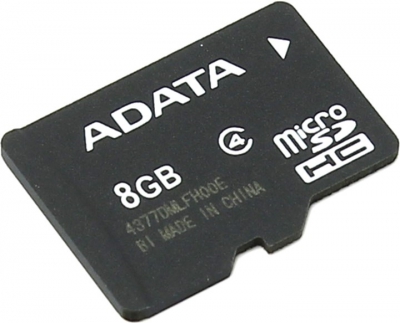  ADATA <AUSDH8GCL4-R> microSDHC Memory Card  8Gb  Class4  