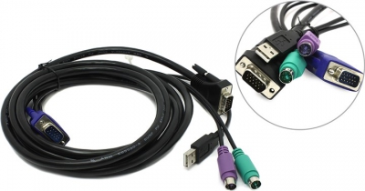  D-Link <KVM-402>   KVM  (PS/2+PS/2+USB+VGA15M, 3)  