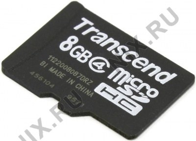 Transcend <TS8GUSDC4> microSDHC Memory Card 8Gb Class4  