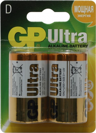  GP Ultra 13AU-2 (LR20) Size "D", 1.5V,  (alkaline) <. 2 >  