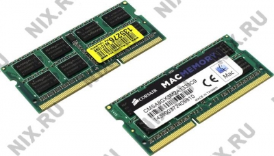  Corsair Mac Memory <CMSA8GX3M2A1333C9> DDR3 SODIMM 8Gb KIT 2*4Gb  <PC3-10600> CL9  (for  NoteBook)  