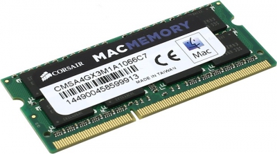  Corsair Mac Memory <CMSA4GX3M1A1066C7> DDR3 SODIMM 4Gb <PC3-8500> CL7 (for NoteBook)  