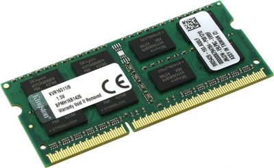  Kingston <KVR16S11/8> DDR3 SODIMM 8Gb <PC3-12800>  (for  NoteBook)  