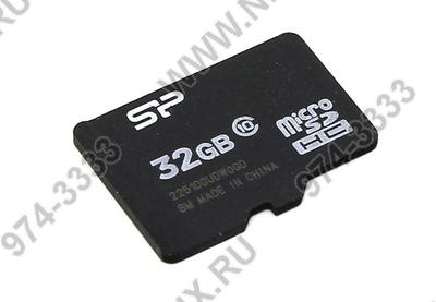  Silicon Power <SP032GBSTH010V10> microSDHC Memory Card  32Gb  Class10  