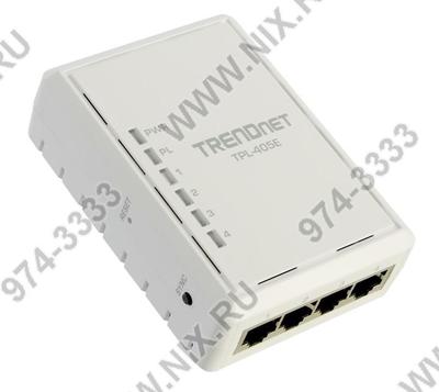  TRENDnet <TPL-405E> 500Mbps Powerline AV Adapter (4UTP 10/100/1000Mbps,  Powerline  500Mbps)  