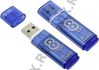  SmartBuy Glossy <SB8GBGS-B> USB2.0 Flash Drive  8Gb  (RTL)  