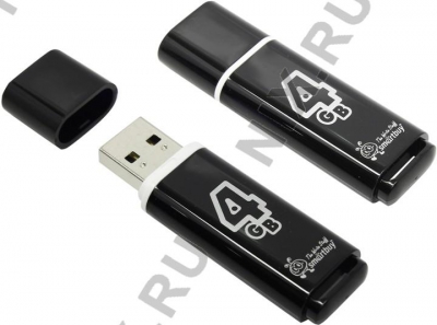  SmartBuy Glossy <SB4GBGS-K> USB2.0 Flash Drive  4Gb  (RTL)  