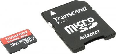  Transcend <TS32GUSDU1> microSDHC32Gb UHS-I Class10 +  microSD-->SD  Adapter  