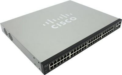  Cisco SF200-48P <SLM248PT-G5>   (24UTP 100Mbps PoE + 24UTP 100Mbps +  2Combo  1000BASE-T/SFP)  