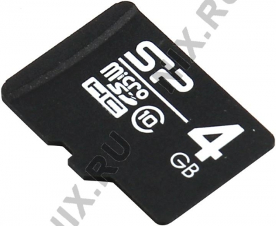  Silicon Power <SP004GBSTH010V10> microSDHC Memory Card  4Gb  Class10  