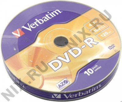  DVD-R Disc Verbatim   4.7Gb  16x <. 10  >  <43729>  