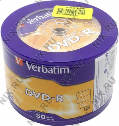  DVD-R Disc Verbatim   4.7Gb  16x <. 50  >  <43731>  