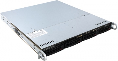  SuperMicro 1U 5018D-MTF (LGA1150, C224, PCI-E, SVGA, SATA RAID,4xHS SAS/SATA, 2xGbLAN,  4DDR3  350W)  