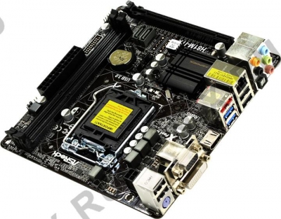  ASRock H81M-ITX (RTL) LGA1150 <H81> PCI-E Dsub+DVI+HDMI GbLAN SATA  Mini-ITX  2DDR3  