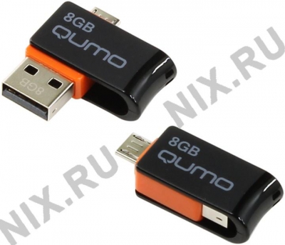  Qumo Hybrid <QM8GUD-Hyb> USB2.0/USB micro-B OTG Flash Drive  8Gb  (RTL)  
