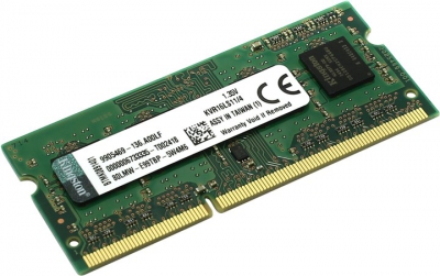  Kingston ValueRAM <KVR16LS11/4> DDR3 SODIMM 4Gb  <PC3-12800> CL11  (for  NoteBook)  