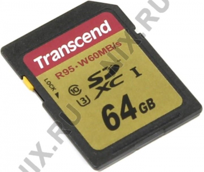  Transcend <TS64GSDU3> SDXC Memory  Card 64Gb  UHS-I  U3  