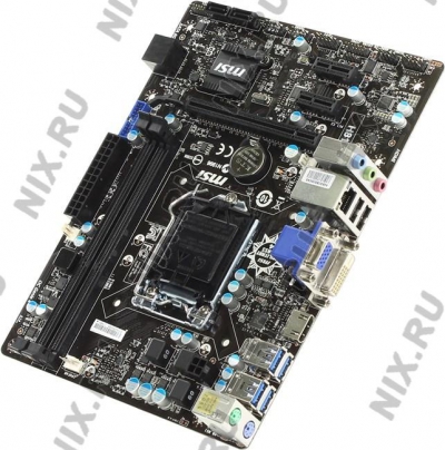  MSI H81M-E34 (RTL) LGA1150 <H81> PCI-E Dsub+DVI+HDMI GbLAN SATA  MicroATX  2DDR3  