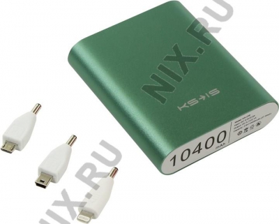    KS-is Power Bank KS-239 Green (USB 2.1A,  10400mAh, 3  ,  Li-lon)  