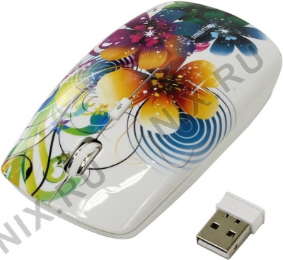  SmartBuy Wireless Optical Mouse <SBM-327AG-FL-FC> (RTL) USB  4btn+Roll,    
