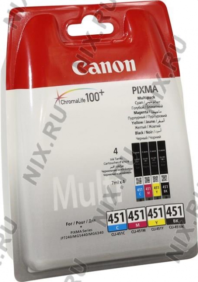   Canon CLI-451BK+CLI-451C+CLI-451M+CLI-451Y  PIXMA  iP7240,  MG5440/6340  