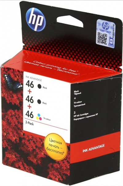   HP F6T40AE (3x46) Black+Black+Color  HP  Deskjet Ink  Advantage  2020hc/2520hc  