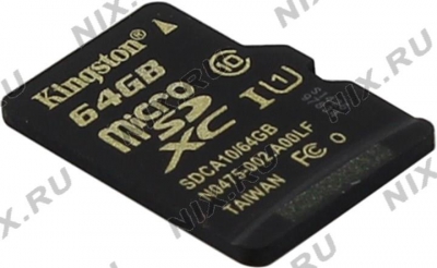  Kingston <SDCA10/64GBSP>  microSDXC Memory Card 64Gb UHS-I U1  