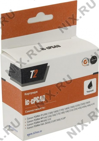   T2 ic-cPG40 Black  Canon  iP1200/1300/1600/1700,  MP140/150/160/220/470,MX300/310  