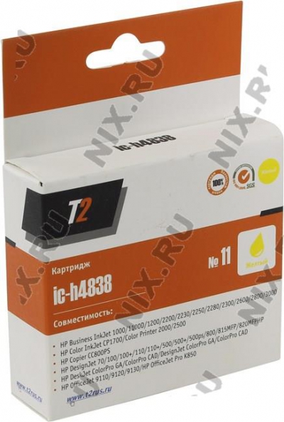   T2 ic-h4838 (11) Yellow  HP 1000/1200/2200, DJ 70/100/110/500/800,  OJ  9110/9120/9130  