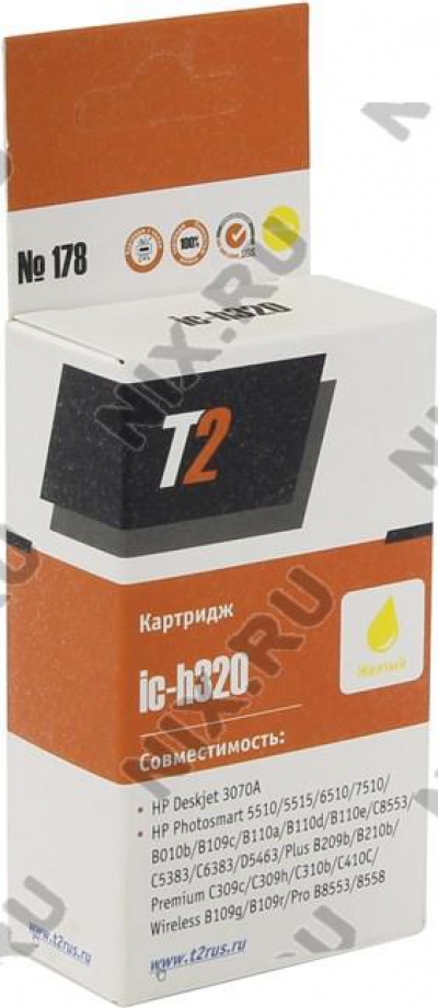   T2 ic-h320 (178) Yellow  HP DJ 3070A, PS 5510/5515/6510/7510/B010b/B109c/B110a/C5383/C6383  