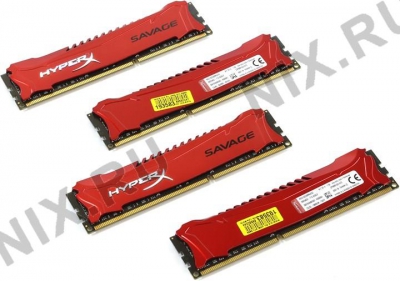  Kingston HyperX Savage <HX316C9SRK4/32> DDR3 DIMM 32Gb KIT 4*8Gb  <PC3-12800>  CL9  