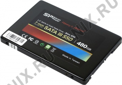  SSD 480 Gb SATA 6Gb/s Silicon Power Slim S55 <SP480GBSS3S55S25>  2.5"  MLC  