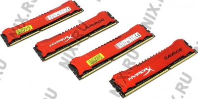  Kingston HyperX Savage <HX318C9SRK4/32> DDR3 DIMM 32Gb  KIT 4*8Gb  <PC3-15000>  CL9  