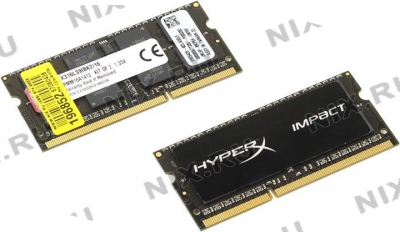  Kingston HyperX impact <HX316LS9IBK2/16> DDR3 SODIMM 16Gb KIT 2*8Gb  <PC3-12800> CL9  (for  NoteBook)  